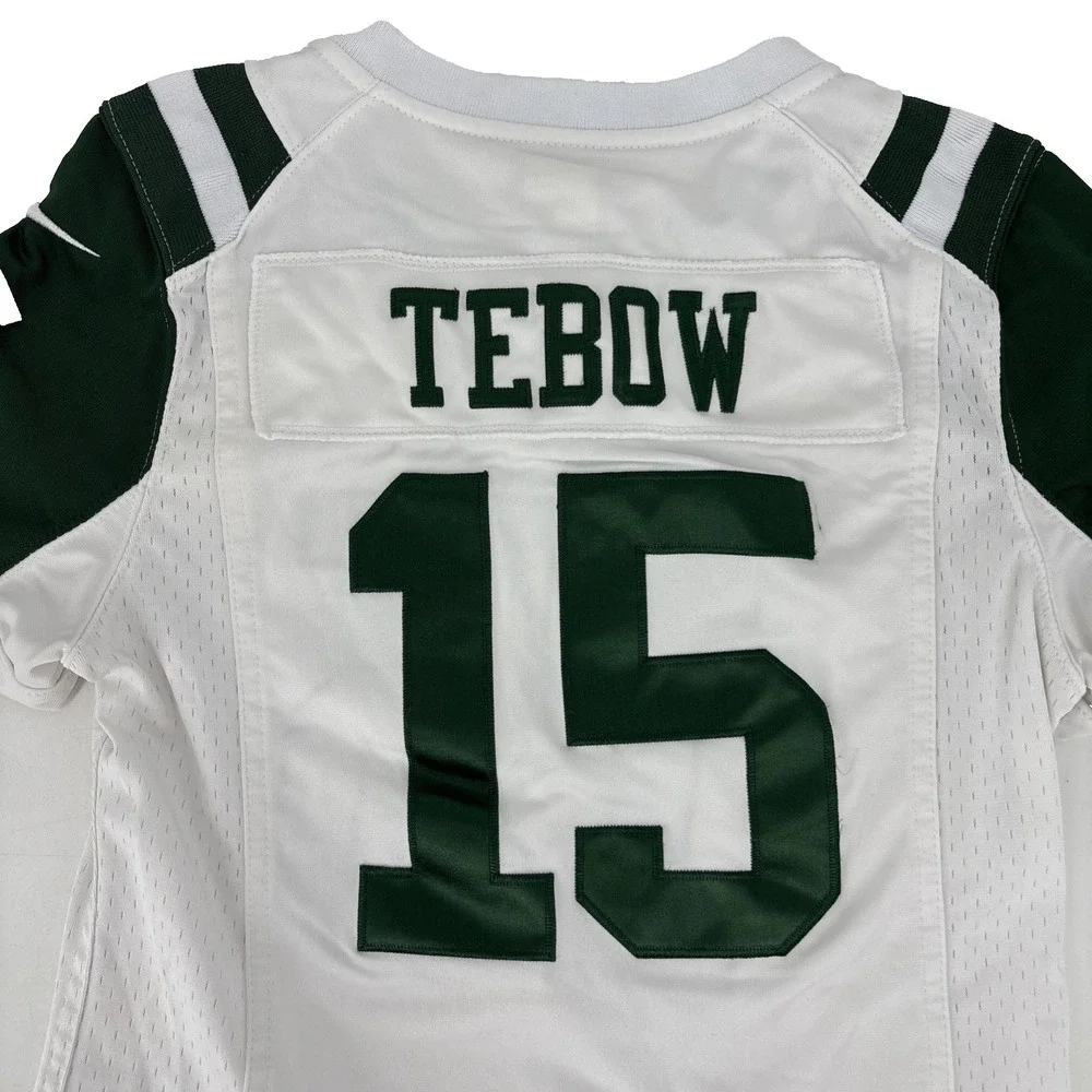 Nike On Field New York Jets #15 Tim Tebow Jersey Women's Size S White Green